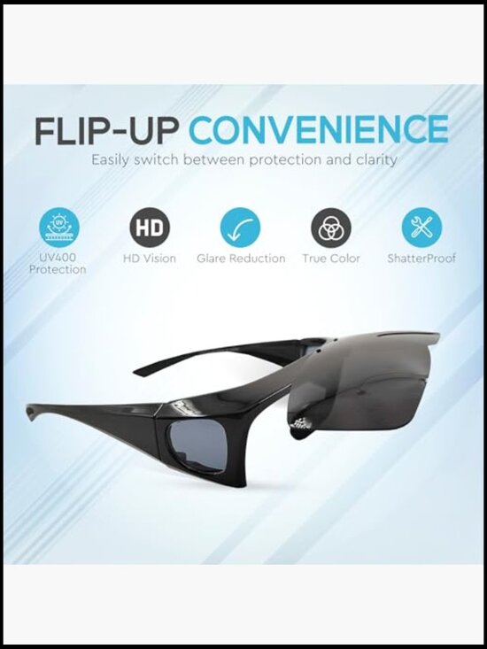 UV400 Polarized Flip-Up Sunglasses for LASIK Recovery main image 6